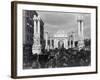 Traffic at Dewey Arch-null-Framed Photographic Print