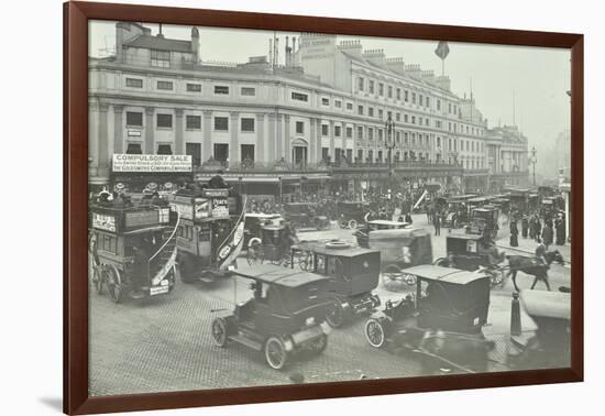 Traffic at Oxford Circus, London, 1910-null-Framed Photographic Print