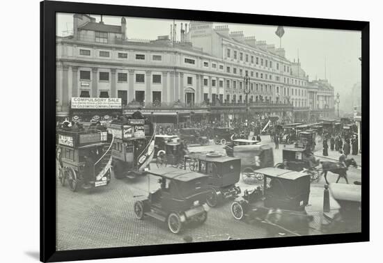 Traffic at Oxford Circus, London, 1910-null-Framed Photographic Print