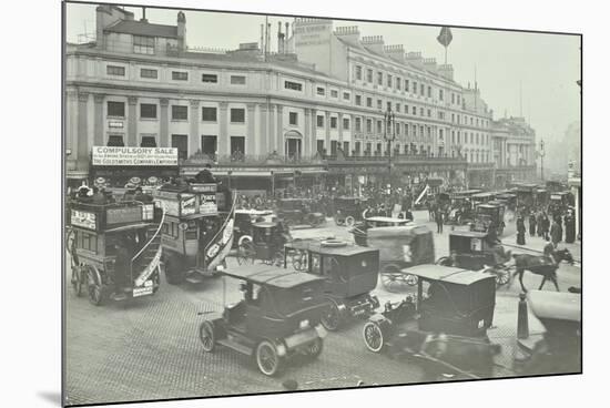 Traffic at Oxford Circus, London, 1910-null-Mounted Photographic Print