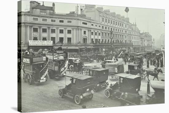 Traffic at Oxford Circus, London, 1910-null-Stretched Canvas