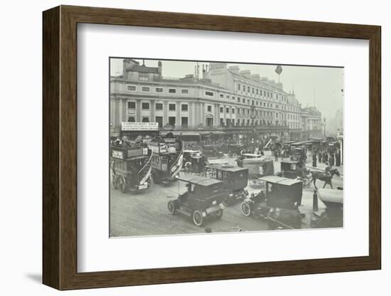 Traffic at Oxford Circus, London, 1910-null-Framed Photographic Print