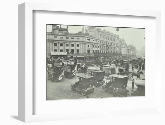 Traffic at Oxford Circus, London, 1910-null-Framed Photographic Print