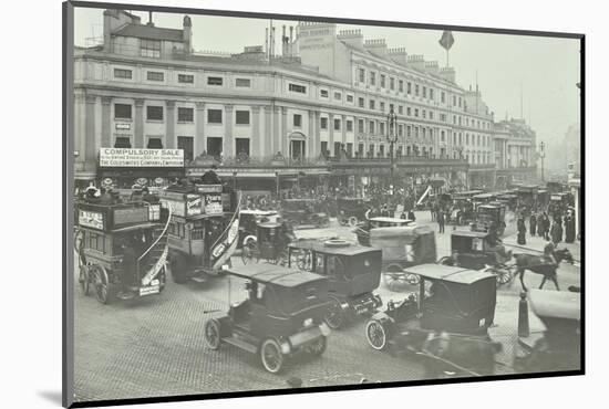 Traffic at Oxford Circus, London, 1910-null-Mounted Photographic Print