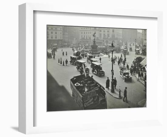 Traffic at Piccadilly Circus, London, 1912-null-Framed Photographic Print