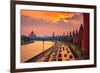 Traffic at Sunset near Kremlin Wall in Moscow, Russia.-logoboom-Framed Photographic Print