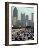 Traffic Backs up on the Downtown Connector in Atlanta-null-Framed Photographic Print