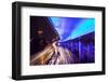 Traffic Beneath Neon-Lit Elevated Road-Paul Souders-Framed Photographic Print