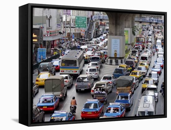 Traffic Chaos in Bangkok, Thailand, Southeast Asia, Asia-Andrew Mcconnell-Framed Stretched Canvas