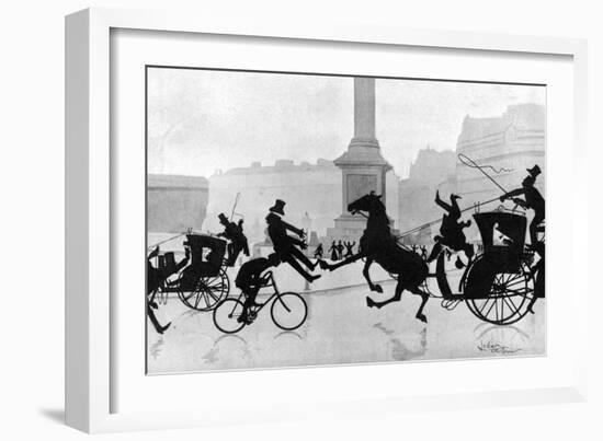 Traffic Chaos in Silhouette-null-Framed Art Print
