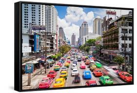 Traffic Congestion in Central Bangkok, Thailand, Southeast Asia, Asia-Gavin Hellier-Framed Stretched Canvas