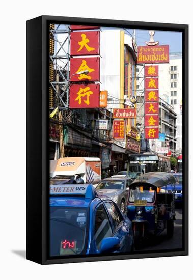 Traffic Congestion in China Town, Bangkok, Thailand, Southeast Asia, Asia-Lee Frost-Framed Stretched Canvas