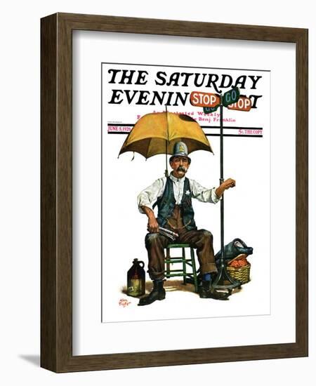 "Traffic Cop," Saturday Evening Post Cover, June 5, 1926-Alan Foster-Framed Giclee Print