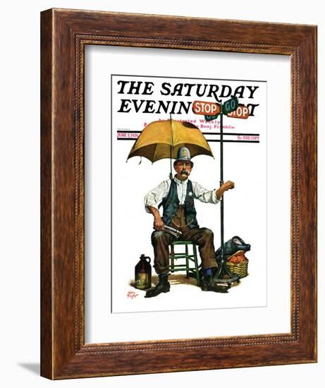 "Traffic Cop," Saturday Evening Post Cover, June 5, 1926-Alan Foster-Framed Giclee Print