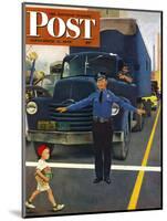 "Traffic Cop," Saturday Evening Post Cover, September 3, 1949-George Hughes-Mounted Giclee Print
