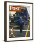 "Traffic Cop," Saturday Evening Post Cover, September 3, 1949-George Hughes-Framed Giclee Print