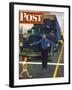 "Traffic Cop," Saturday Evening Post Cover, September 3, 1949-George Hughes-Framed Giclee Print