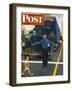 "Traffic Cop," Saturday Evening Post Cover, September 3, 1949-George Hughes-Framed Premium Giclee Print