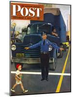 "Traffic Cop," Saturday Evening Post Cover, September 3, 1949-George Hughes-Mounted Premium Giclee Print