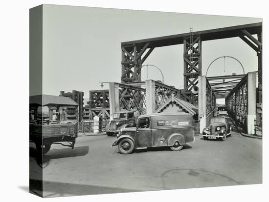 Traffic Driving on to the Woolwich Ferry, London, 1945-null-Stretched Canvas