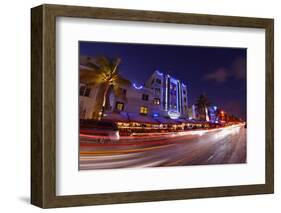 Traffic Early in the Evening in the Art Deco District, Ocean Drive, Miami South Beach-Axel Schmies-Framed Photographic Print