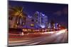 Traffic Early in the Evening in the Art Deco District, Ocean Drive, Miami South Beach-Axel Schmies-Mounted Photographic Print
