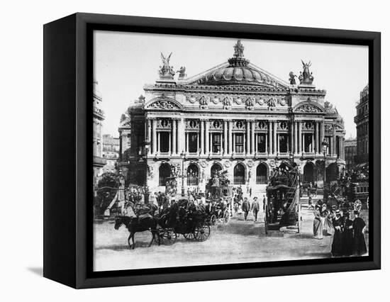Traffic in Front of Opera House-null-Framed Stretched Canvas