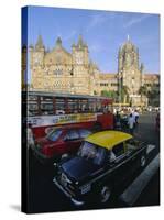 Traffic in Front of the Station, Victoria Railway Terminus, Mumbai, Maharashtra State, India-Gavin Hellier-Stretched Canvas