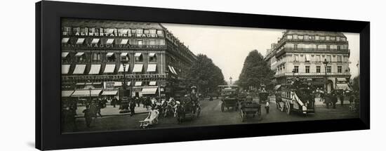 Traffic in Paris, France, Early 20Th Century (Circa 1900) - Panoramic View of Boulevard Des Italien-French Photographer-Framed Giclee Print