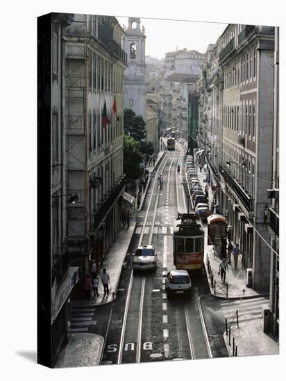 Traffic in the Baixa Area, Lisbon, Portugal-Yadid Levy-Stretched Canvas