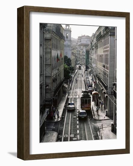 Traffic in the Baixa Area, Lisbon, Portugal-Yadid Levy-Framed Photographic Print