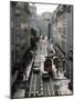 Traffic in the Baixa Area, Lisbon, Portugal-Yadid Levy-Mounted Photographic Print