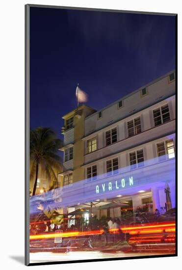 Traffic in the Early Evening in the Art Deco District, Ocean Drive, Miami South Beach-Axel Schmies-Mounted Photographic Print