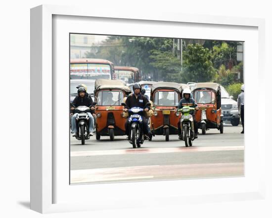 Traffic Including Tuk-Tuk or Bajaj, Jakarta, Java, Indonesia, Southeast Asia-Porteous Rod-Framed Photographic Print