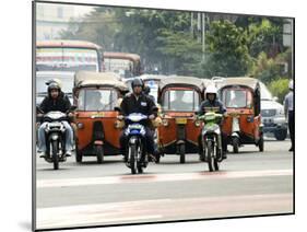 Traffic Including Tuk-Tuk or Bajaj, Jakarta, Java, Indonesia, Southeast Asia-Porteous Rod-Mounted Photographic Print