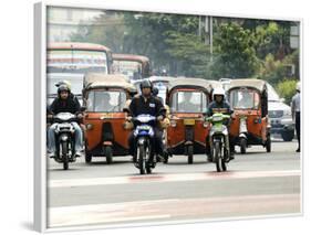 Traffic Including Tuk-Tuk or Bajaj, Jakarta, Java, Indonesia, Southeast Asia-Porteous Rod-Framed Photographic Print