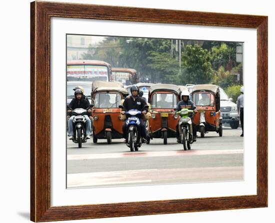 Traffic Including Tuk-Tuk or Bajaj, Jakarta, Java, Indonesia, Southeast Asia-Porteous Rod-Framed Photographic Print