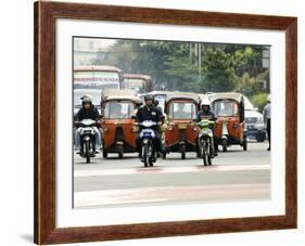 Traffic Including Tuk-Tuk or Bajaj, Jakarta, Java, Indonesia, Southeast Asia-Porteous Rod-Framed Photographic Print