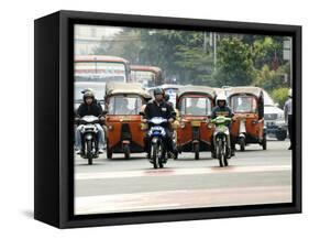 Traffic Including Tuk-Tuk or Bajaj, Jakarta, Java, Indonesia, Southeast Asia-Porteous Rod-Framed Stretched Canvas