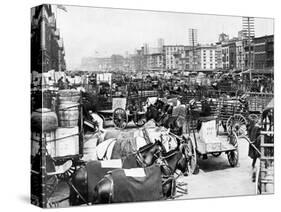 Traffic Jam on Lower Broadway Ca 1895-null-Stretched Canvas