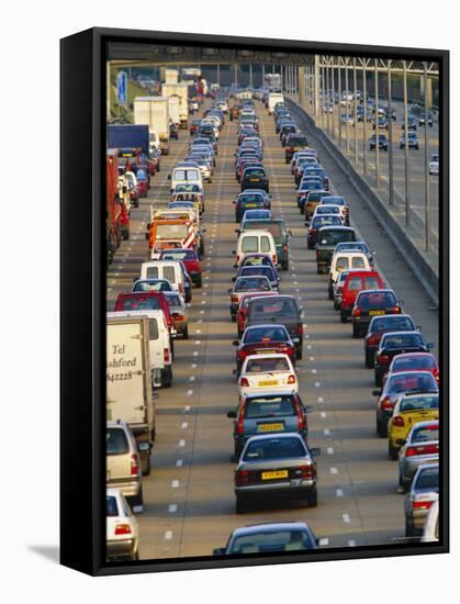 Traffic Jam on the M25 Motorway Near London, England, UK-John Miller-Framed Stretched Canvas