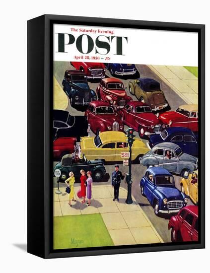 "Traffic Jam" Saturday Evening Post Cover, April 28, 1956-Earl Mayan-Framed Stretched Canvas