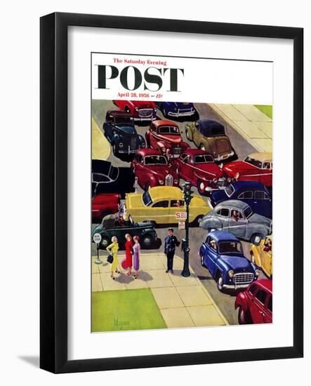 "Traffic Jam" Saturday Evening Post Cover, April 28, 1956-Earl Mayan-Framed Giclee Print