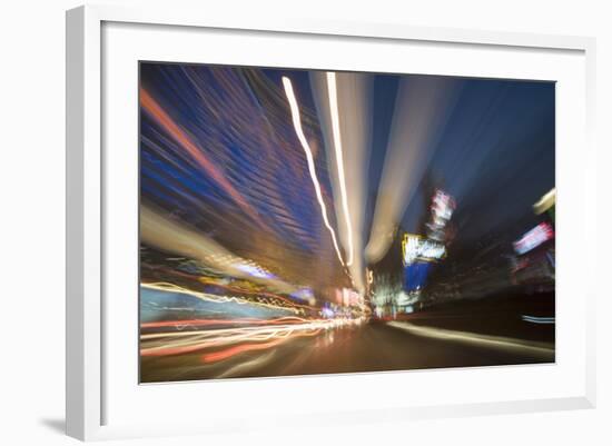 Traffic Light Trails in Shanghai-null-Framed Photographic Print