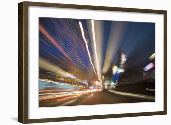 Traffic Light Trails in Shanghai-null-Framed Photographic Print