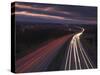 Traffic Light Trails in the Evening on the M1 Motorway Near Junction 28, Derbyshire, England, UK-Neale Clarke-Stretched Canvas