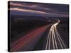 Traffic Light Trails in the Evening on the M1 Motorway Near Junction 28, Derbyshire, England, UK-Neale Clarke-Stretched Canvas