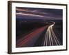 Traffic Light Trails in the Evening on the M1 Motorway Near Junction 28, Derbyshire, England, UK-Neale Clarke-Framed Photographic Print