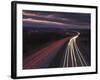 Traffic Light Trails in the Evening on the M1 Motorway Near Junction 28, Derbyshire, England, UK-Neale Clarke-Framed Photographic Print