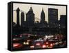 Traffic Moves South Towards Lower Manhattan During Rush Hour-null-Framed Stretched Canvas